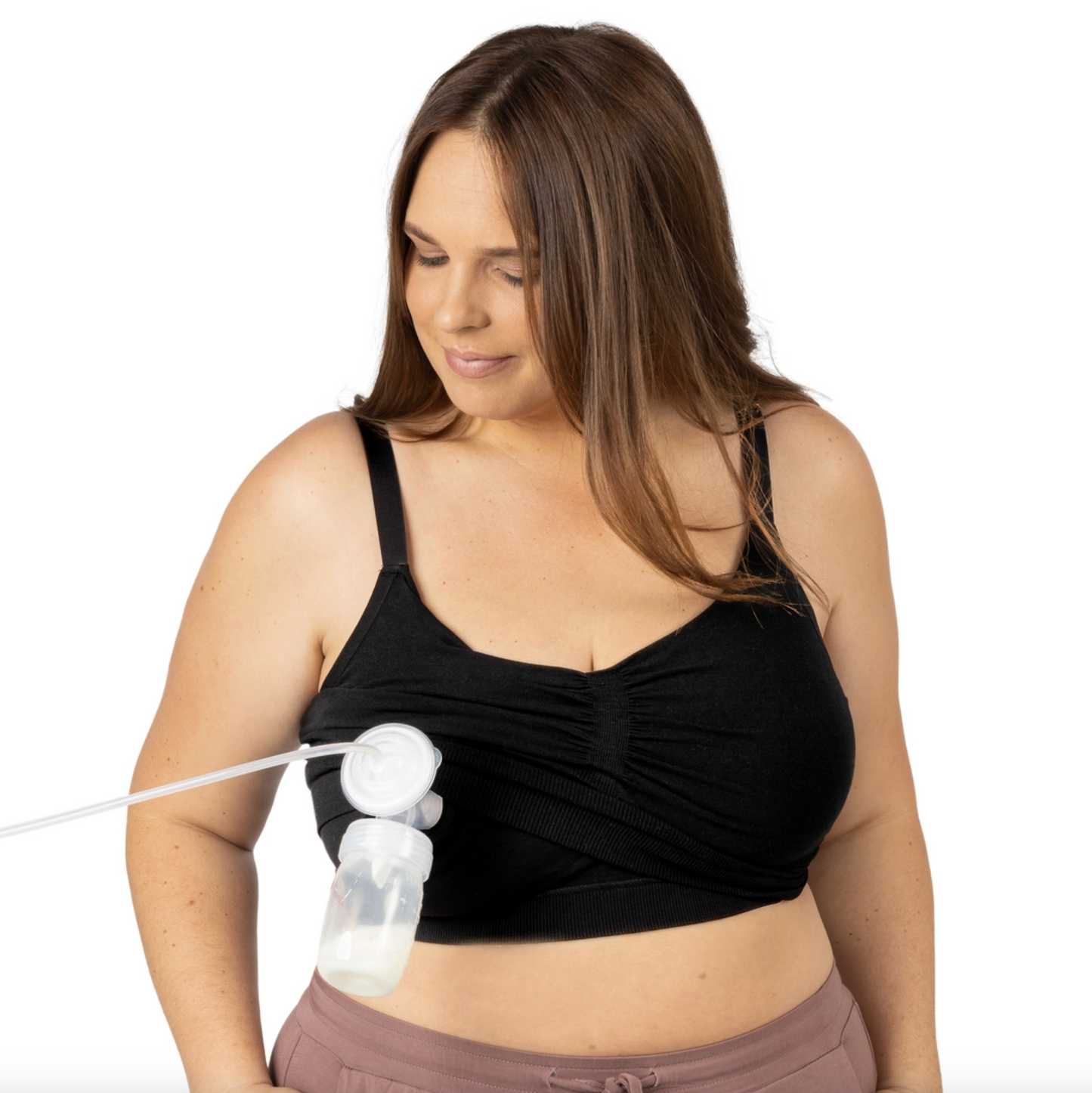 Sublime Bamboo Hands-Free Pumping Lounge & Sleep Bra - Black