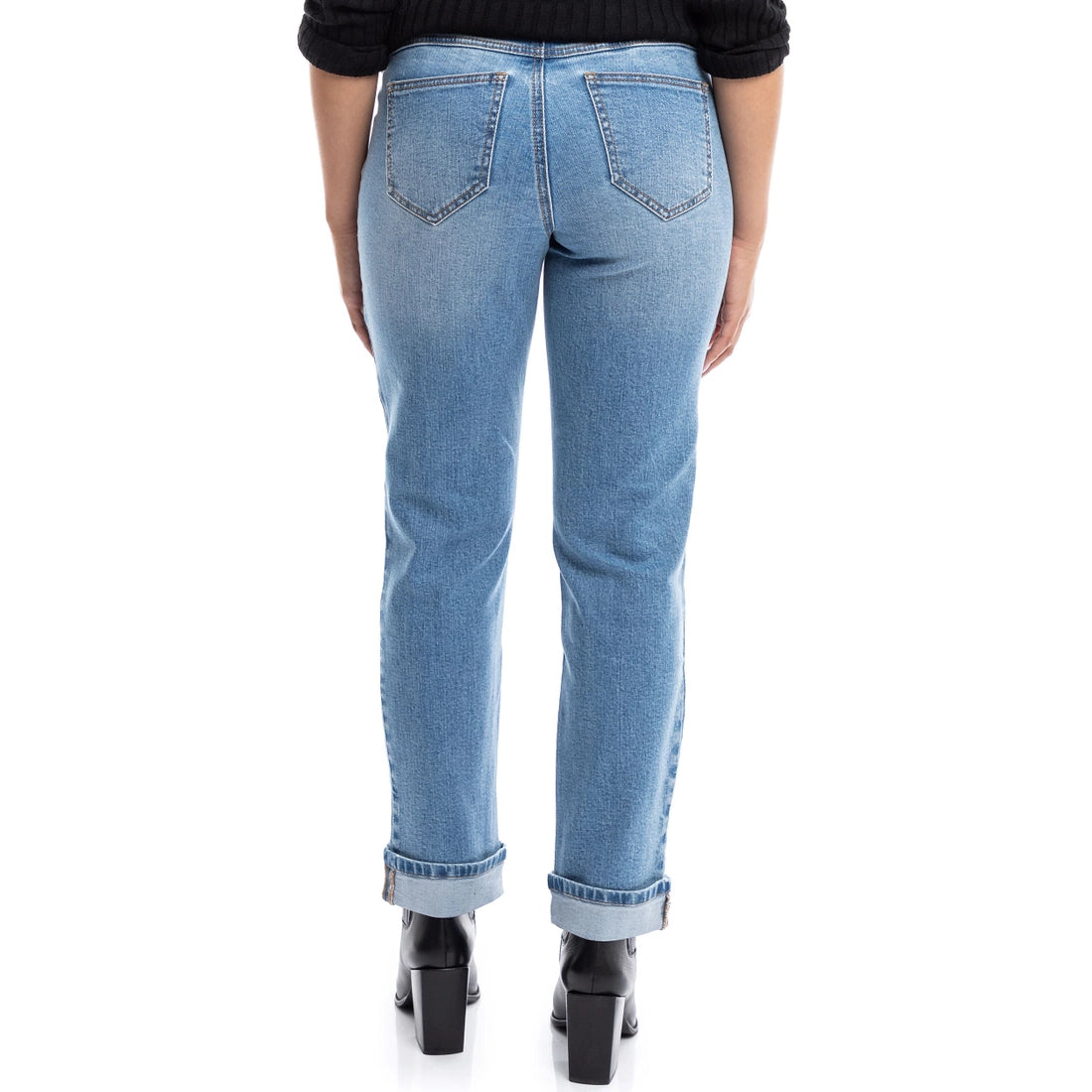 Maternity 32" to 30" Cuffed Straight Denim W/ Bellyband In Hayes