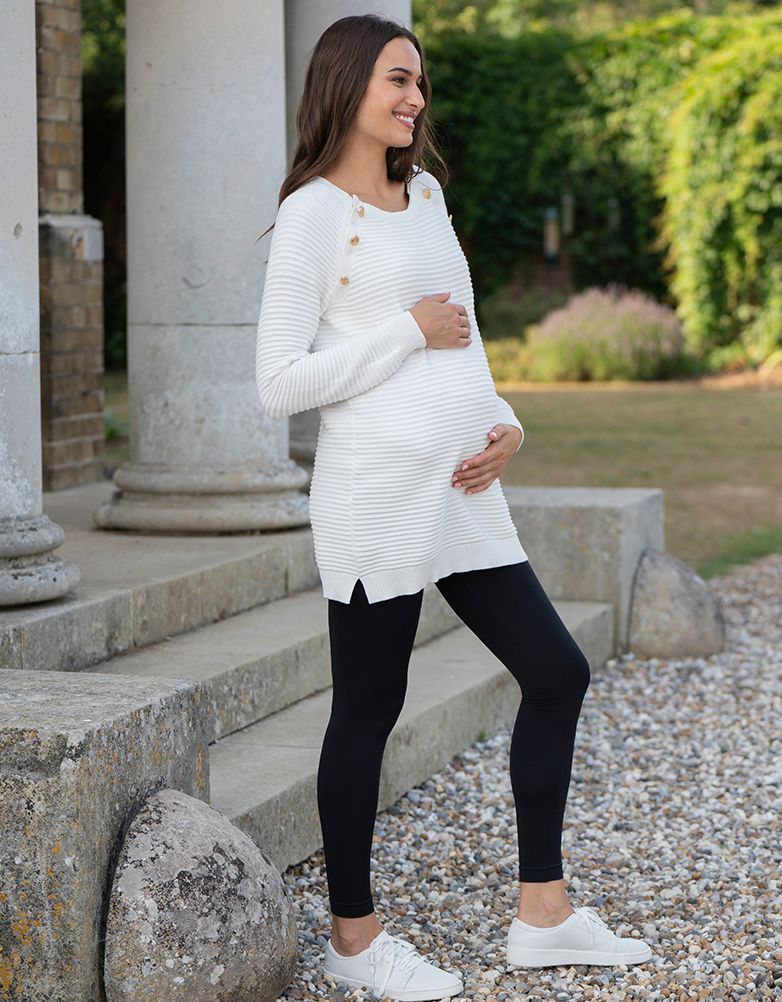 Amalia Cream Knit Maternity & Nursing Sweater