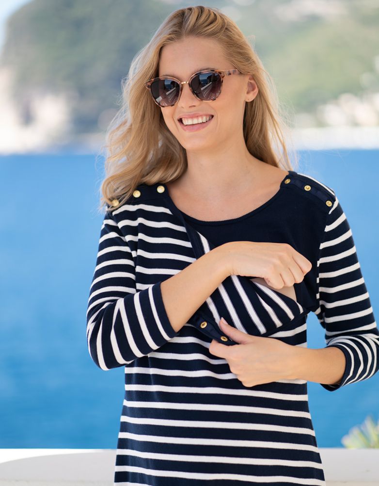 Bethan Nautical Stripe Maternity & Nursing Top