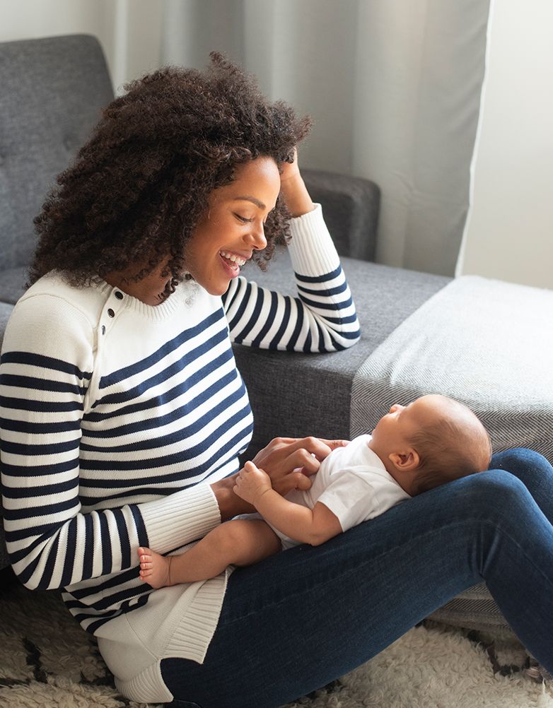 Elvira Navy Stripe Maternity & Nursing Sweater