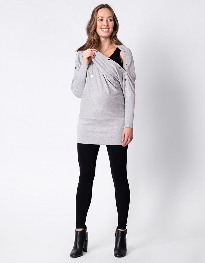 Grey Marl Knit Maternity & Nursery Tunic