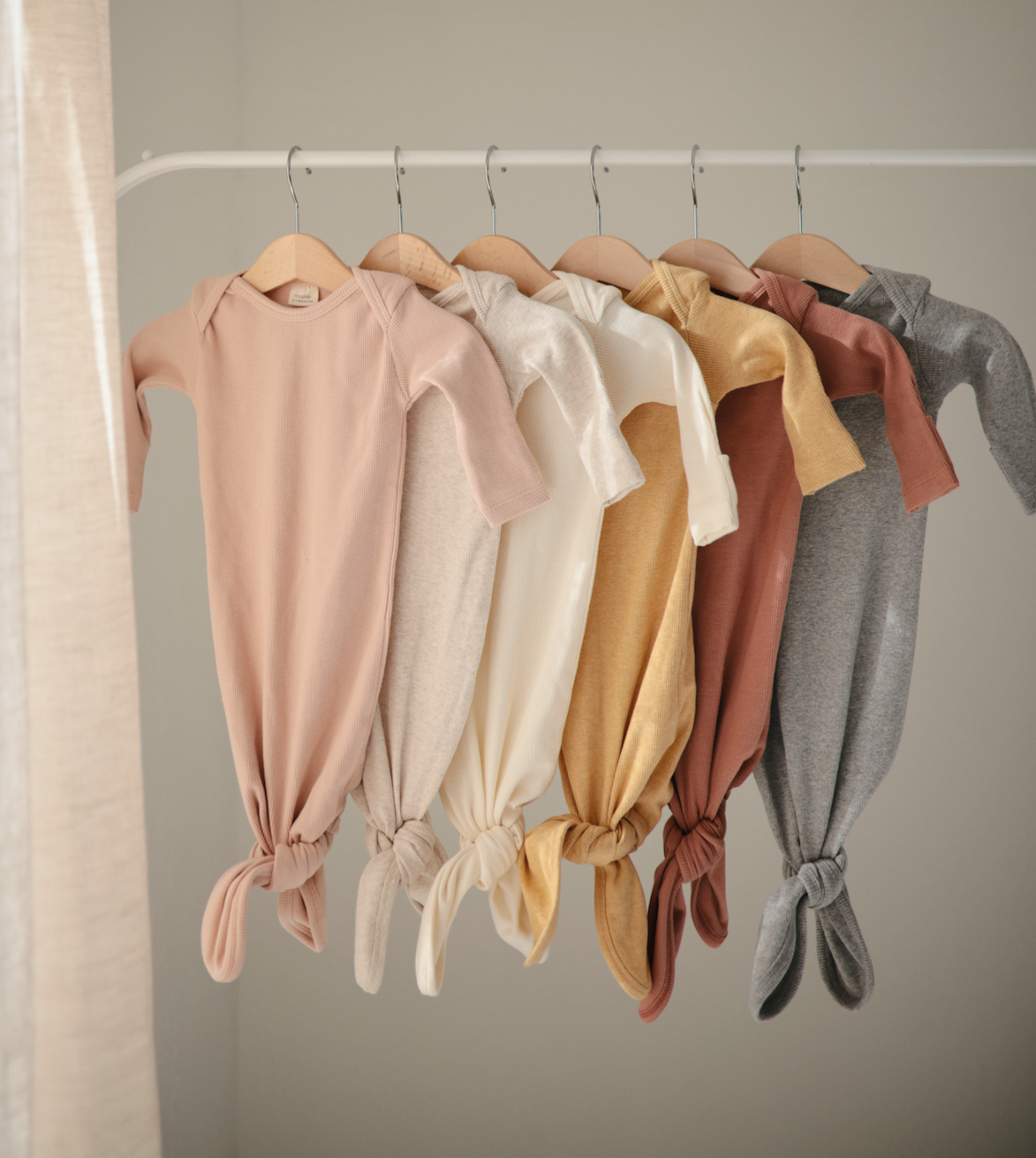 Ribbed Knotted Baby Gown