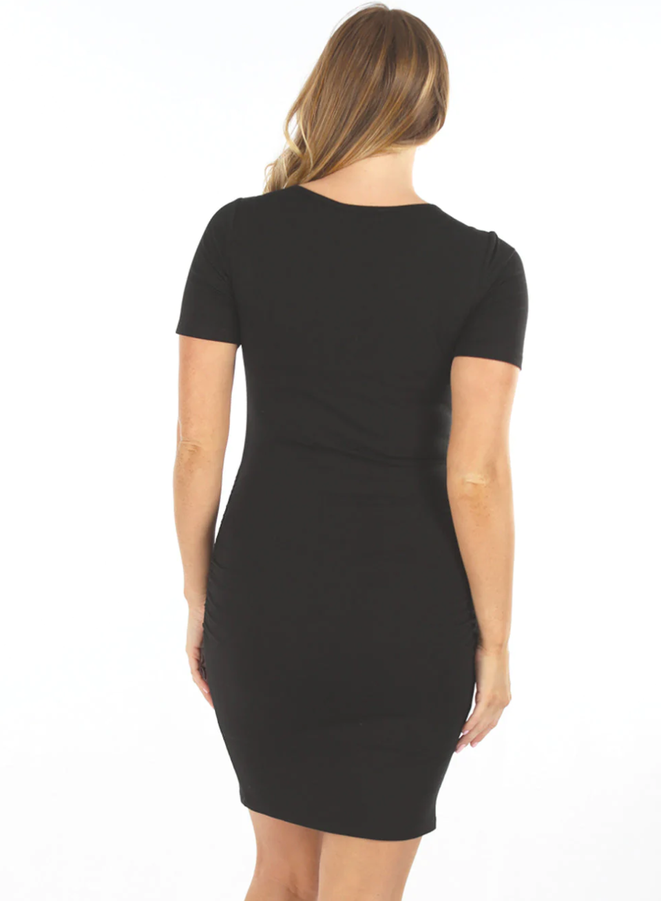 Lexie Black Maternity & Nursing Short Sleeve Dress