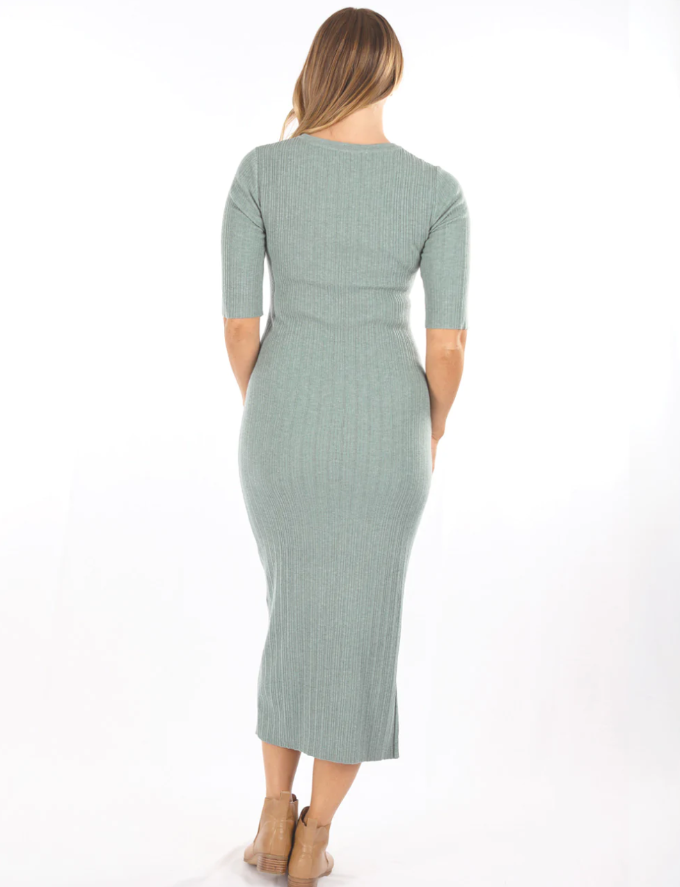 Sage Knit Bodycon Dress