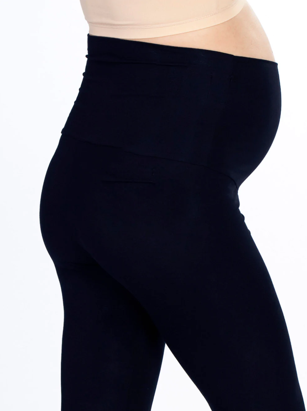Foldable Waistband Black Legging