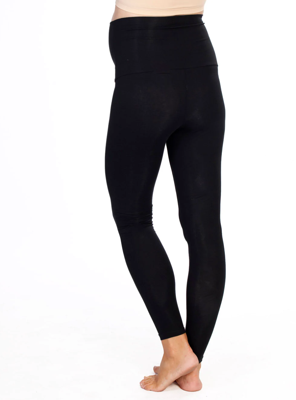 Foldable Waistband Black Legging