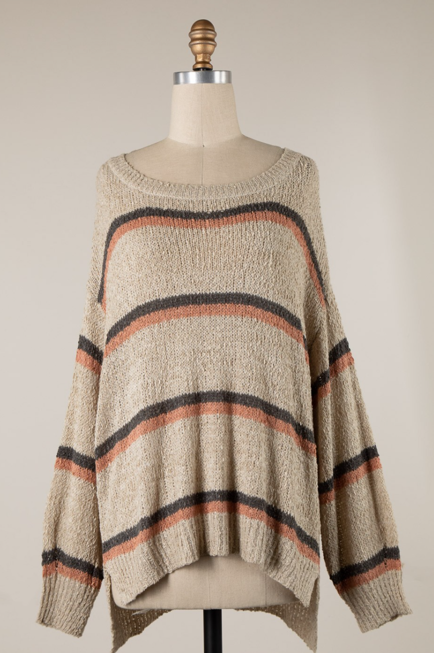 Beige Stripe Sweater