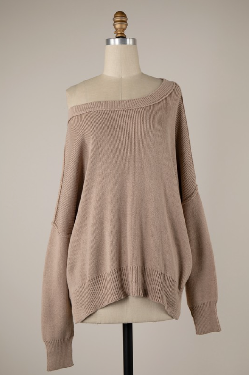 Taupe Inside-Out Seam Sweater