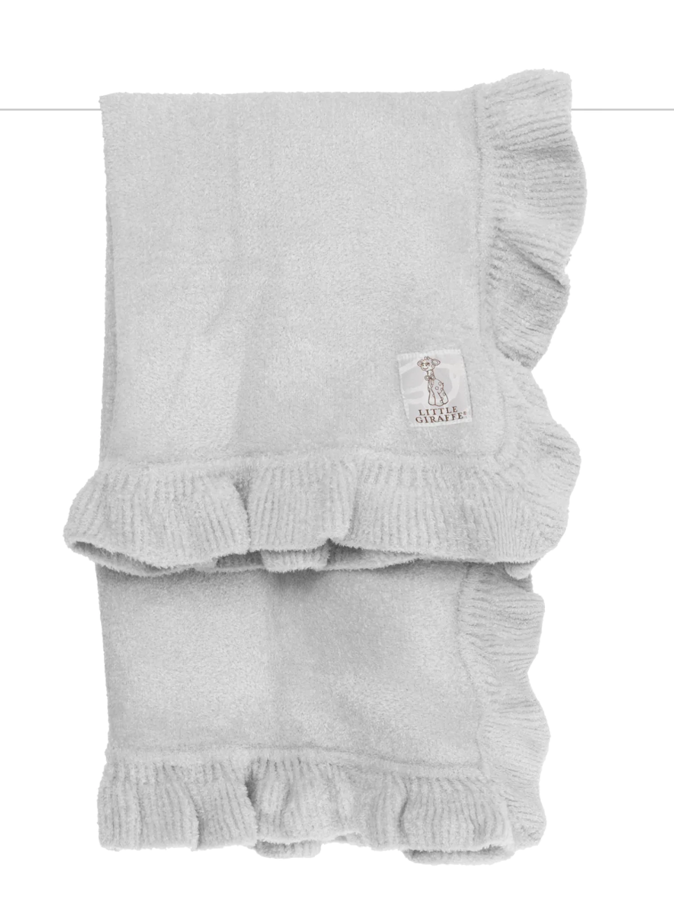 Silver Dolce Ruffle Baby Blanket