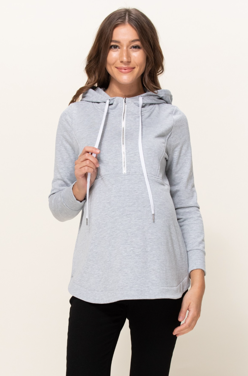 Heather Grey Maternity Nursing Hoodie