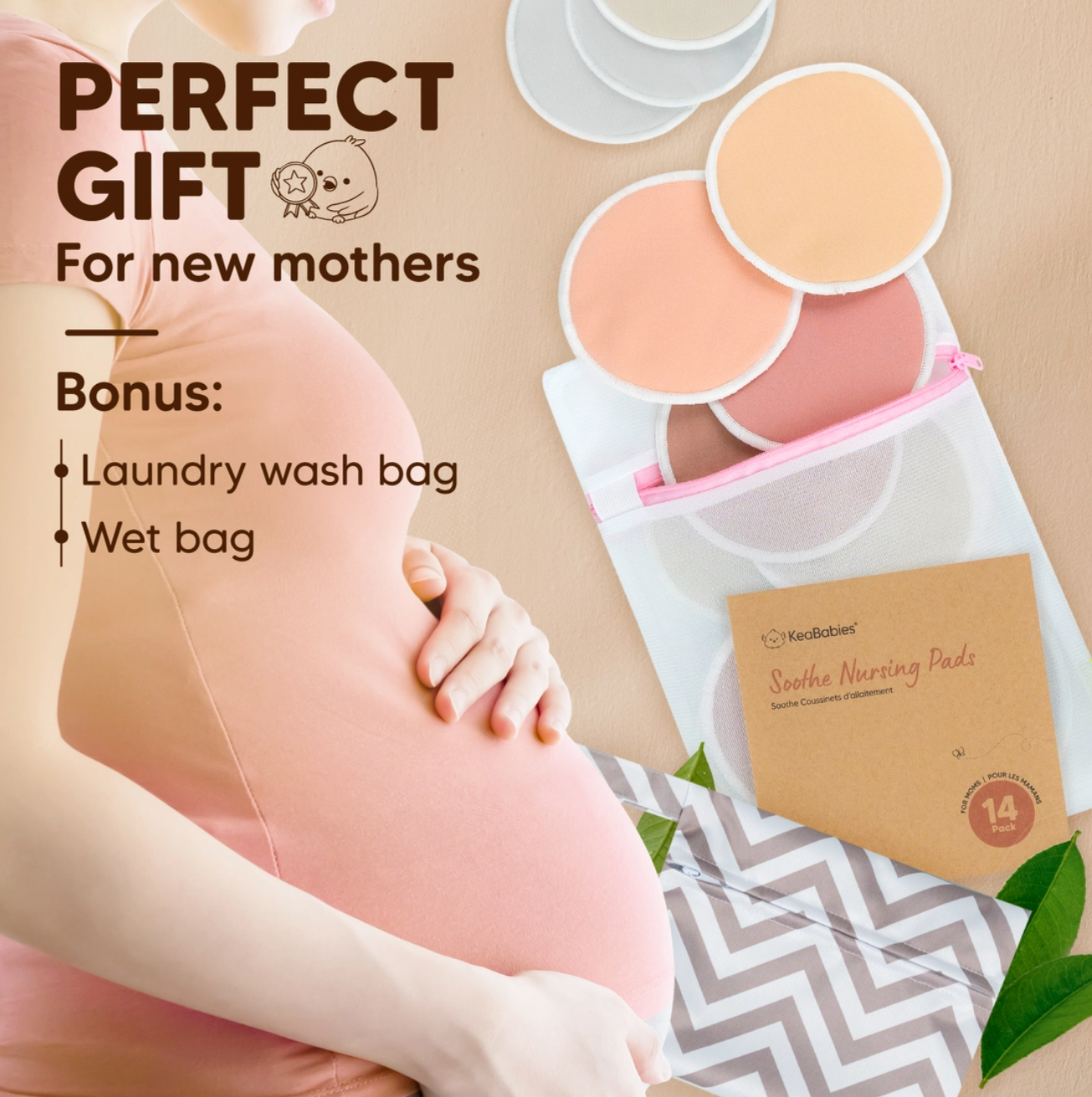 KeaBabies SOOTHE Organic Nursing Pads