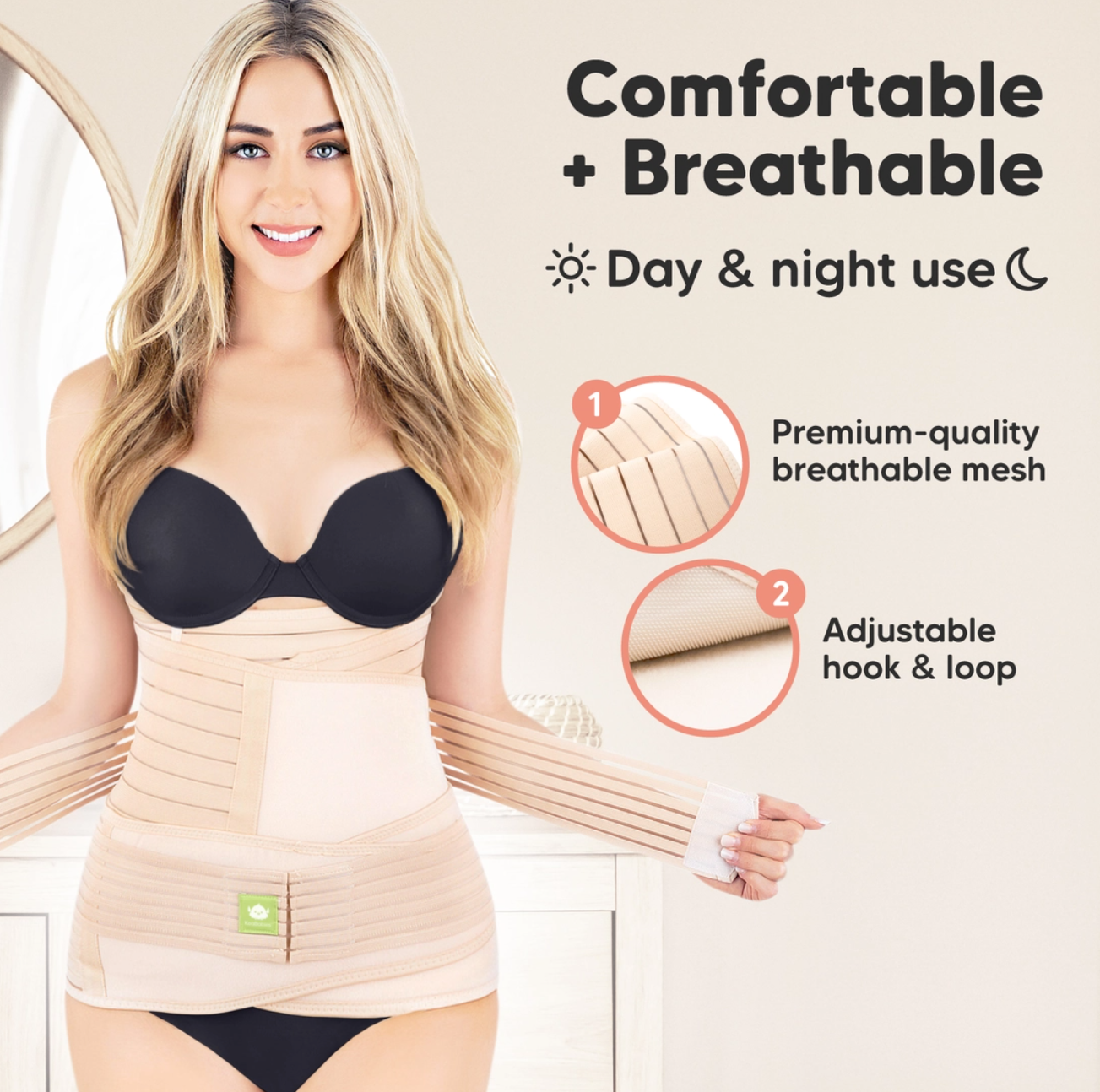KeaBabies Revive 3-In-1 Postpartum Belt