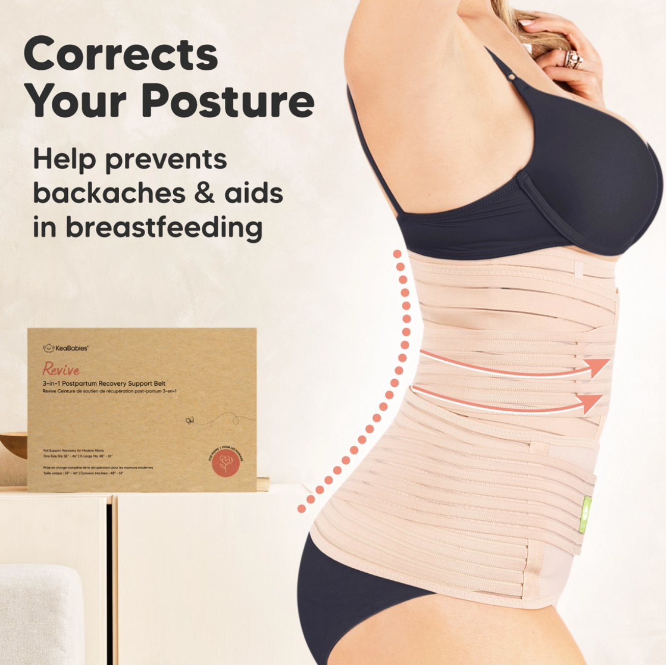 KeaBabies Revive 3-In-1 Postpartum Belt