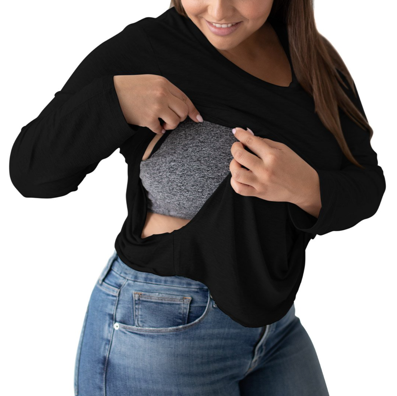 Bamboo Nursing & Maternity Long Sleeve Top