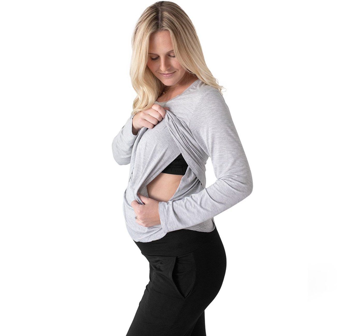 Bamboo Nursing & Maternity Long Sleeve Top