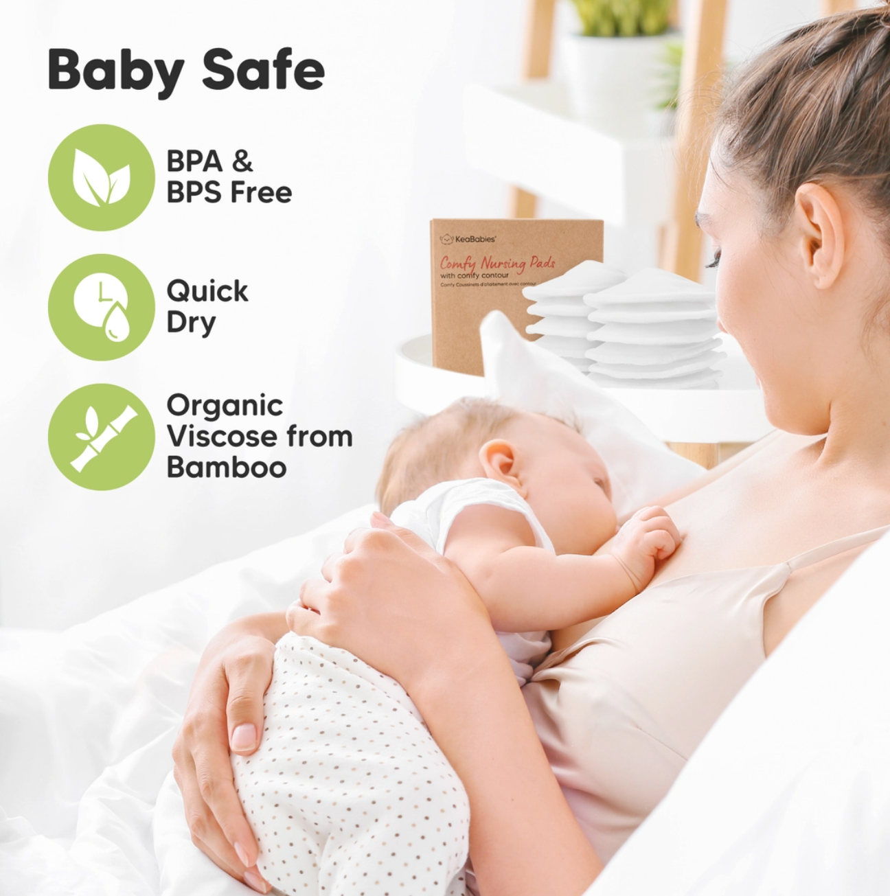 KeaBabies Comfy Organic Nursing Pads