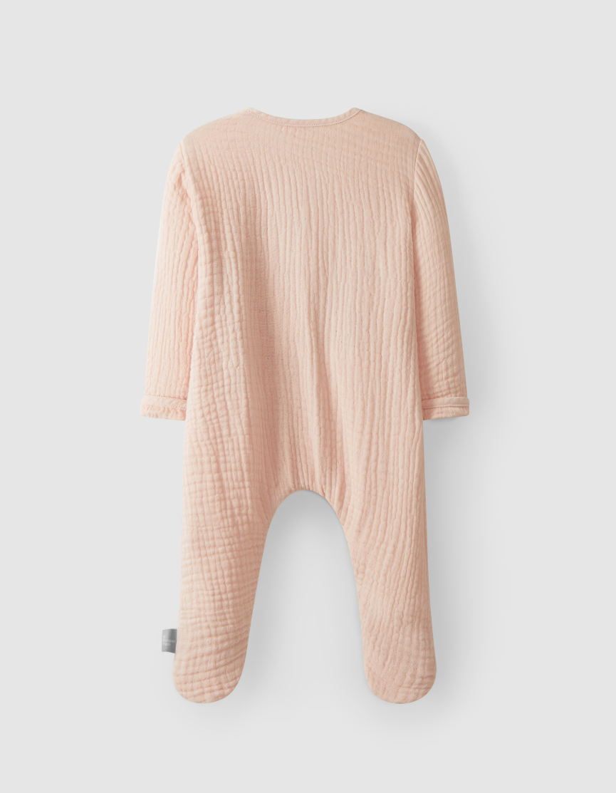 Blush Pink Muslin Kimono Footie