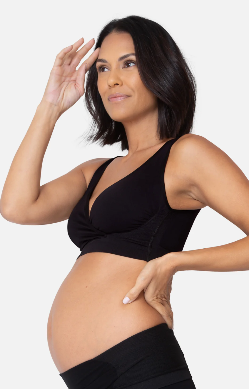 BELLY BANDIT BDA Maternity LEGGINGS L Black Before-During-After Pregnancy  NEW