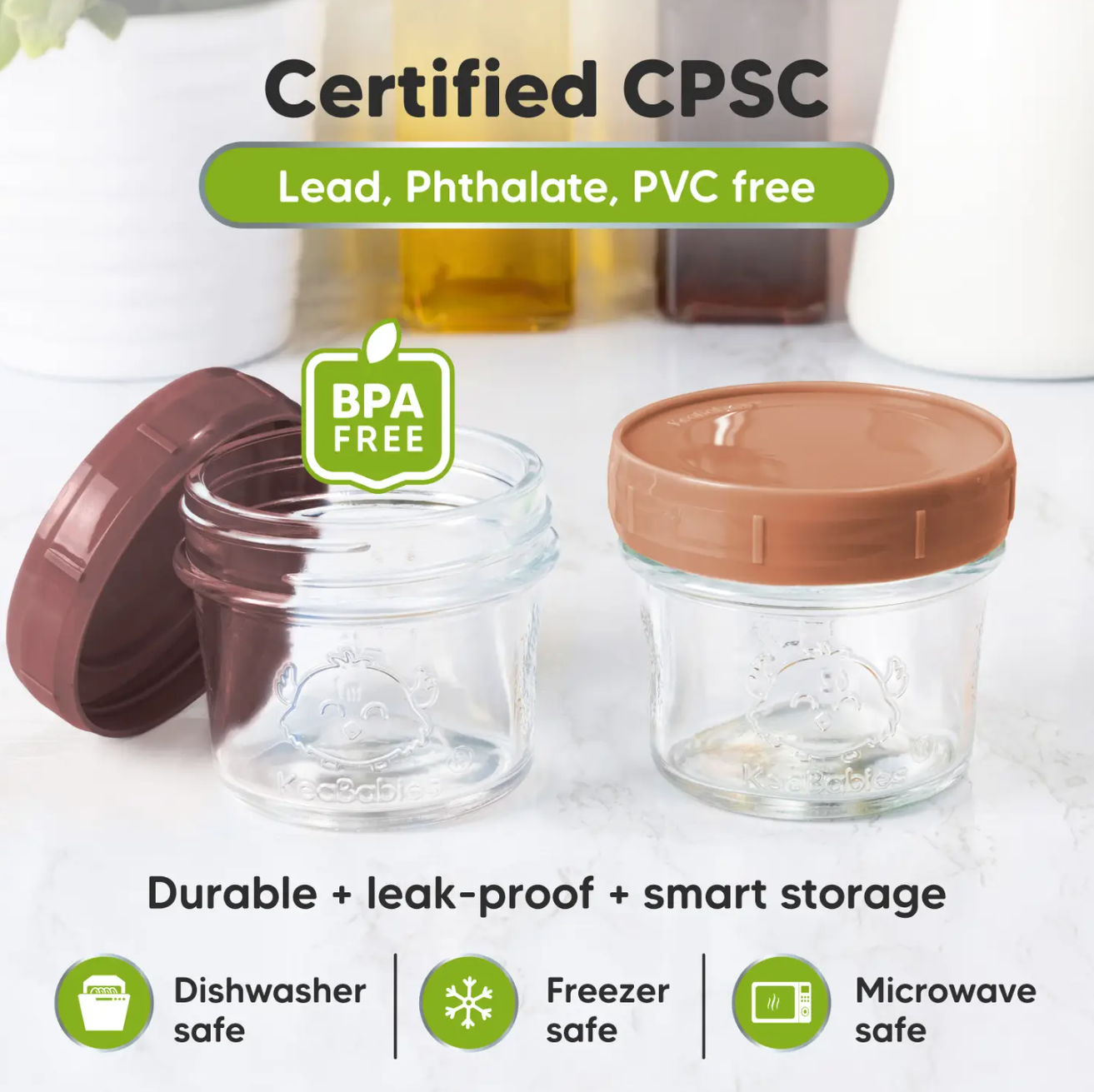 Terracotta Glass Food Prep Jars