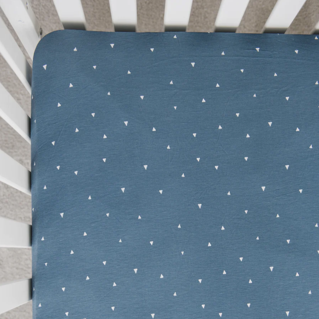 Denim Triangle Stretchy Crib Sheet