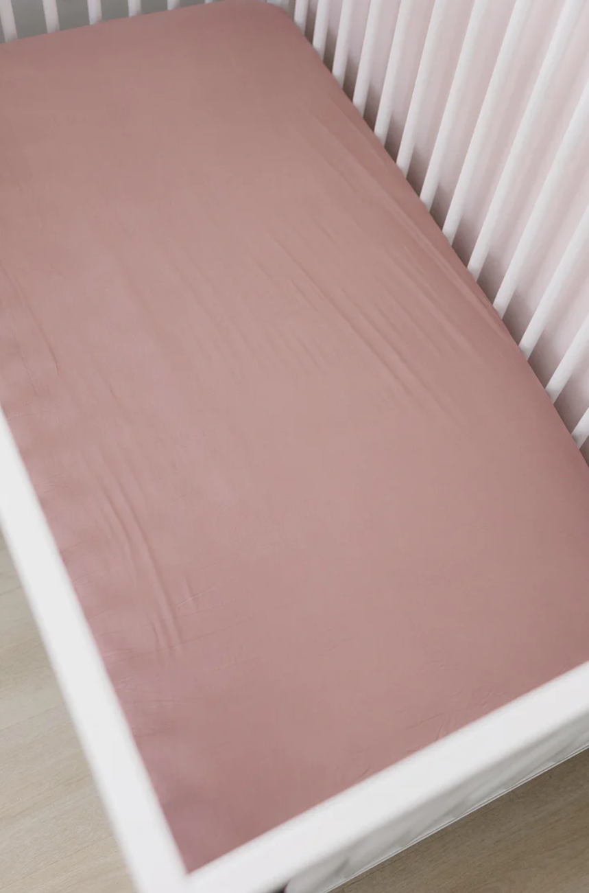 Dusty Rose Stretchy Crib Sheet