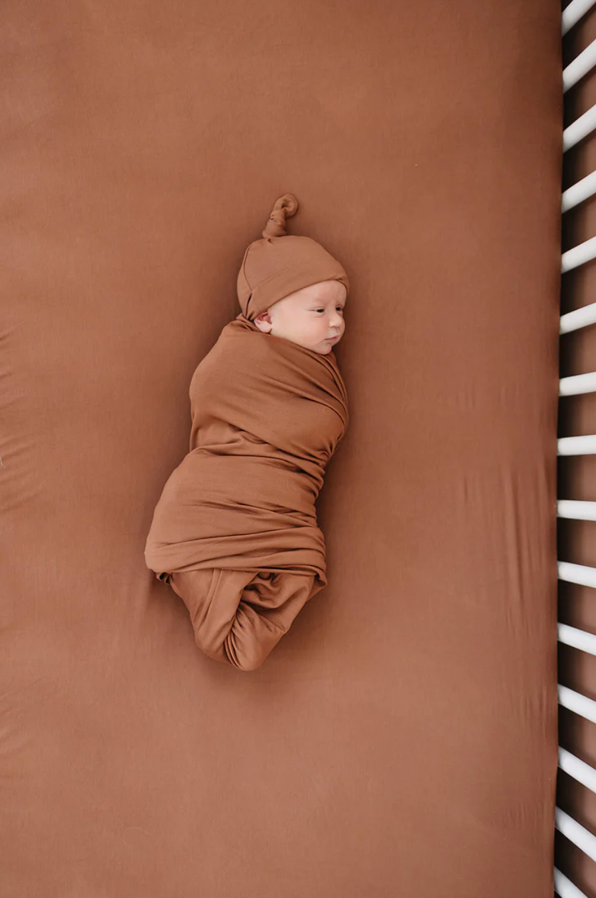 Rust Stretchy Crib Sheet