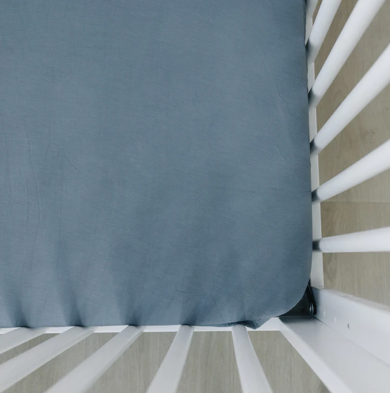 Dusty Blue Stretchy Crib Sheet