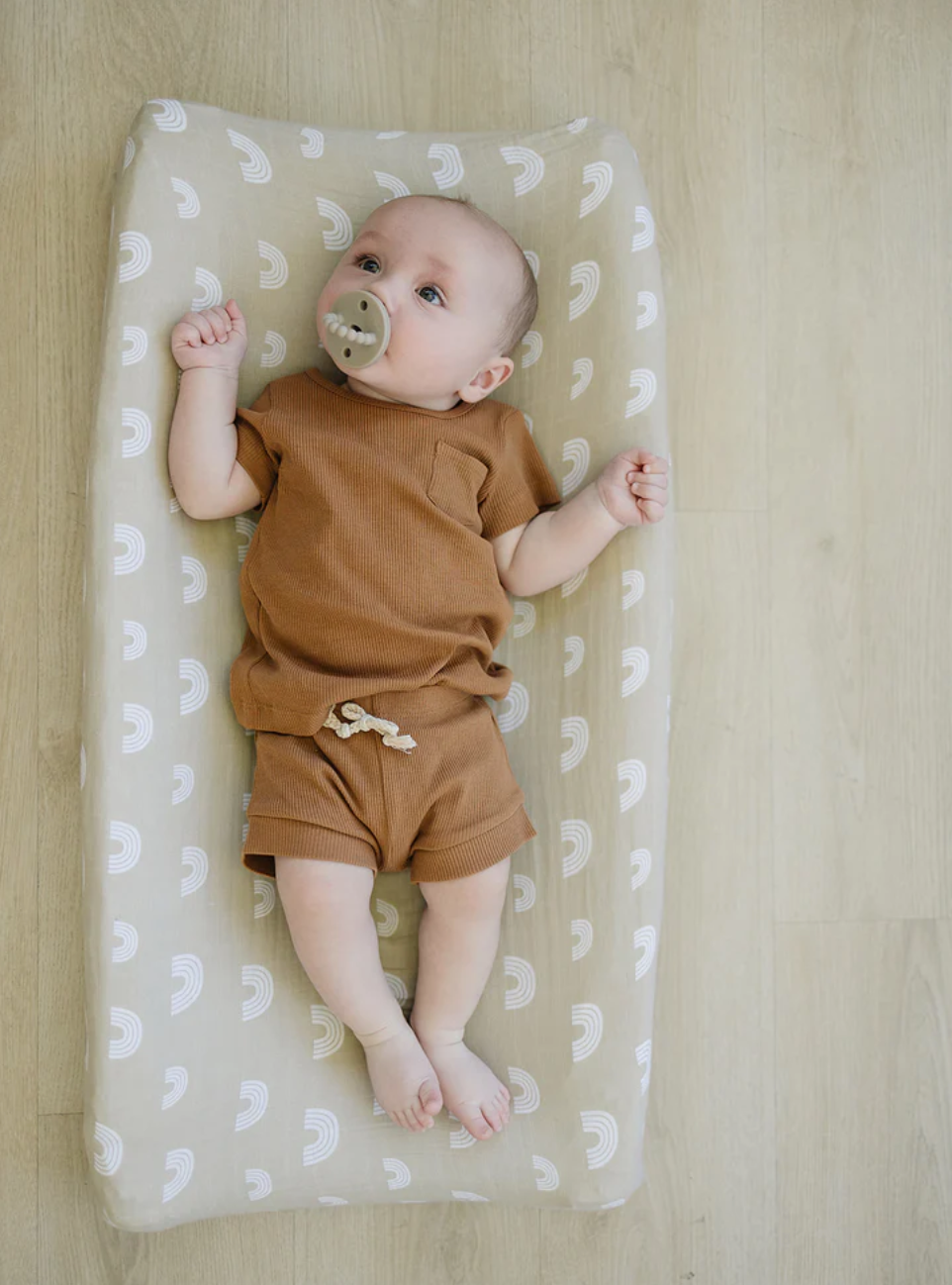 Sand Rainbow Muslin Changing Pad Cover