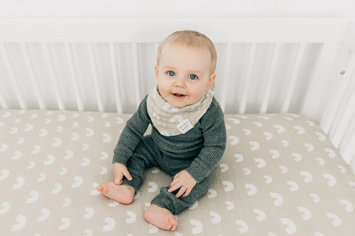 Sand Rainbow Muslin Crib Sheet