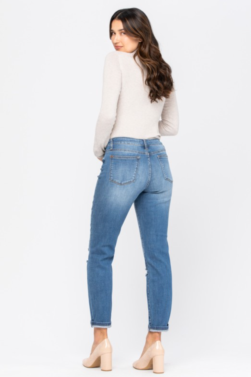 Distressed Boyfriend Maternity Jeans