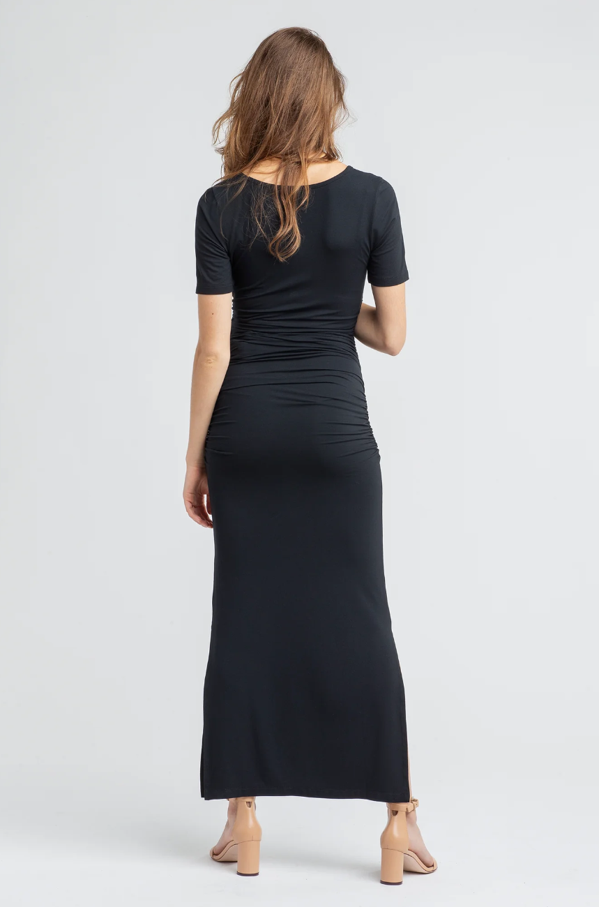 Black Hugo Maxi Maternity Tee Shirt Dress