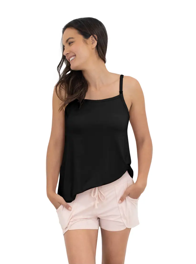 Black Lounge Around Nursing & Maternity Tank