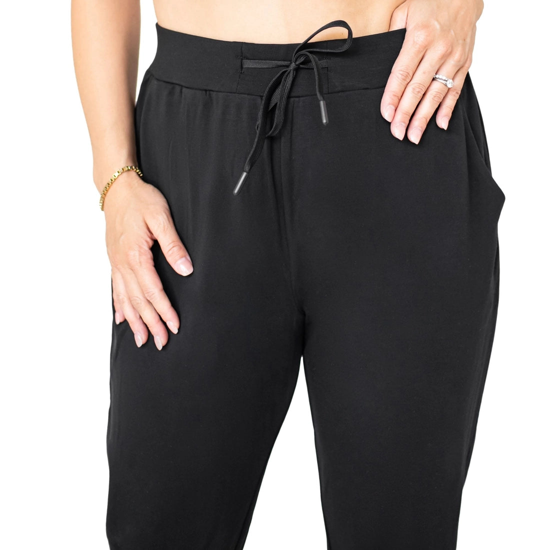 Black Bamboo Maternity & Postpartum Joggers