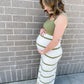 Olive Stripe Knit Tank Dress