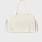 Cream Ribbed Weekender Bag