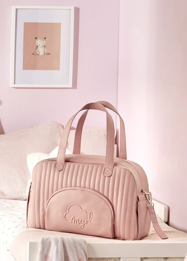 Pink Ribbed Weekender Bag