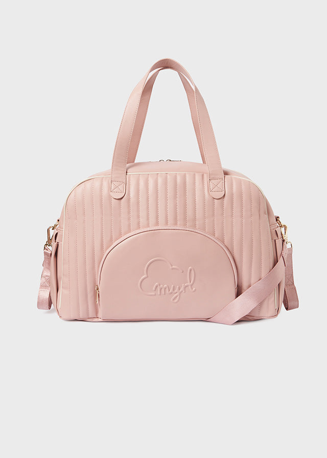 Pink Ribbed Weekender Bag