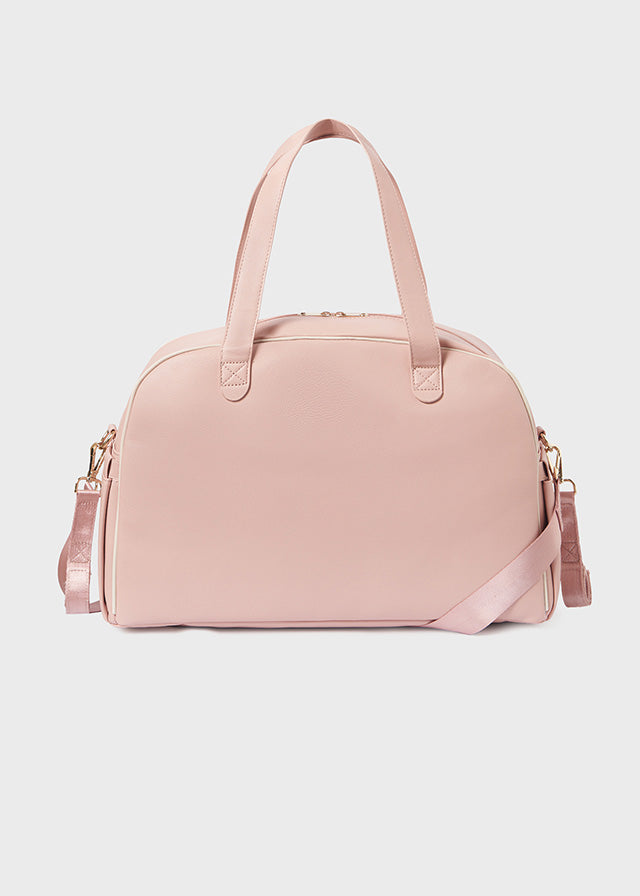 Pink Ribbed Weekender Bag