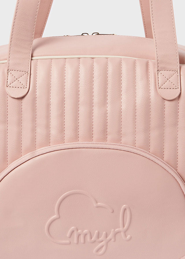 Pink Ribbed Weekender Bag