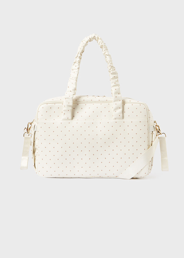Cream Polka Dot Weekender Bag