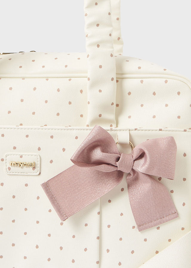 Cream Polka Dot Weekender Bag