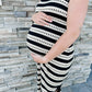Natural/Black Stripe Knit Tank Dress
