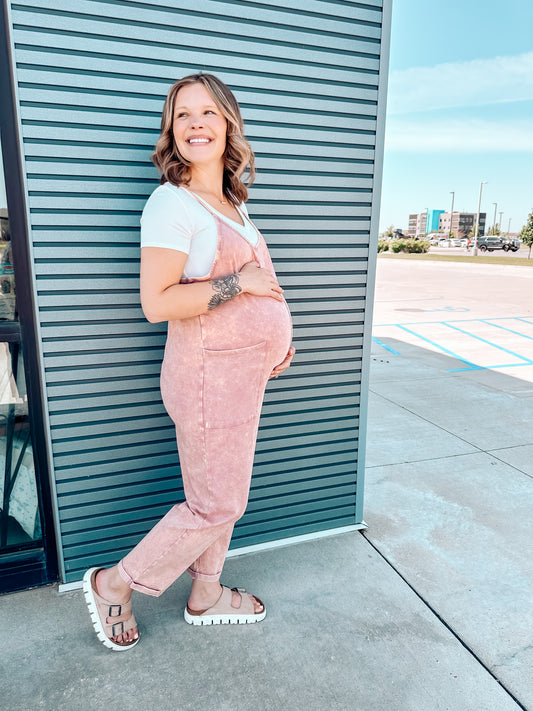 Light Rose Washed Jumpsuit