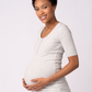 Suri Light Grey Ribbed Maternity & Nursing Top