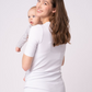 White Ribbed Maternity & Nursing Top