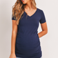 Navy V-Neck Ruched Maternity Top