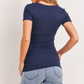 Navy V-Neck Ruched Maternity Top