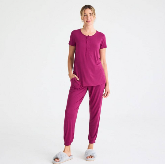 Bordeaux Modal Magnetic Nursing Pajamas