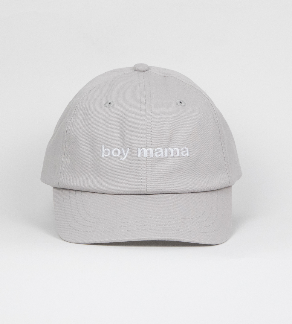 Boy Mama Light Grey Baseball Cap